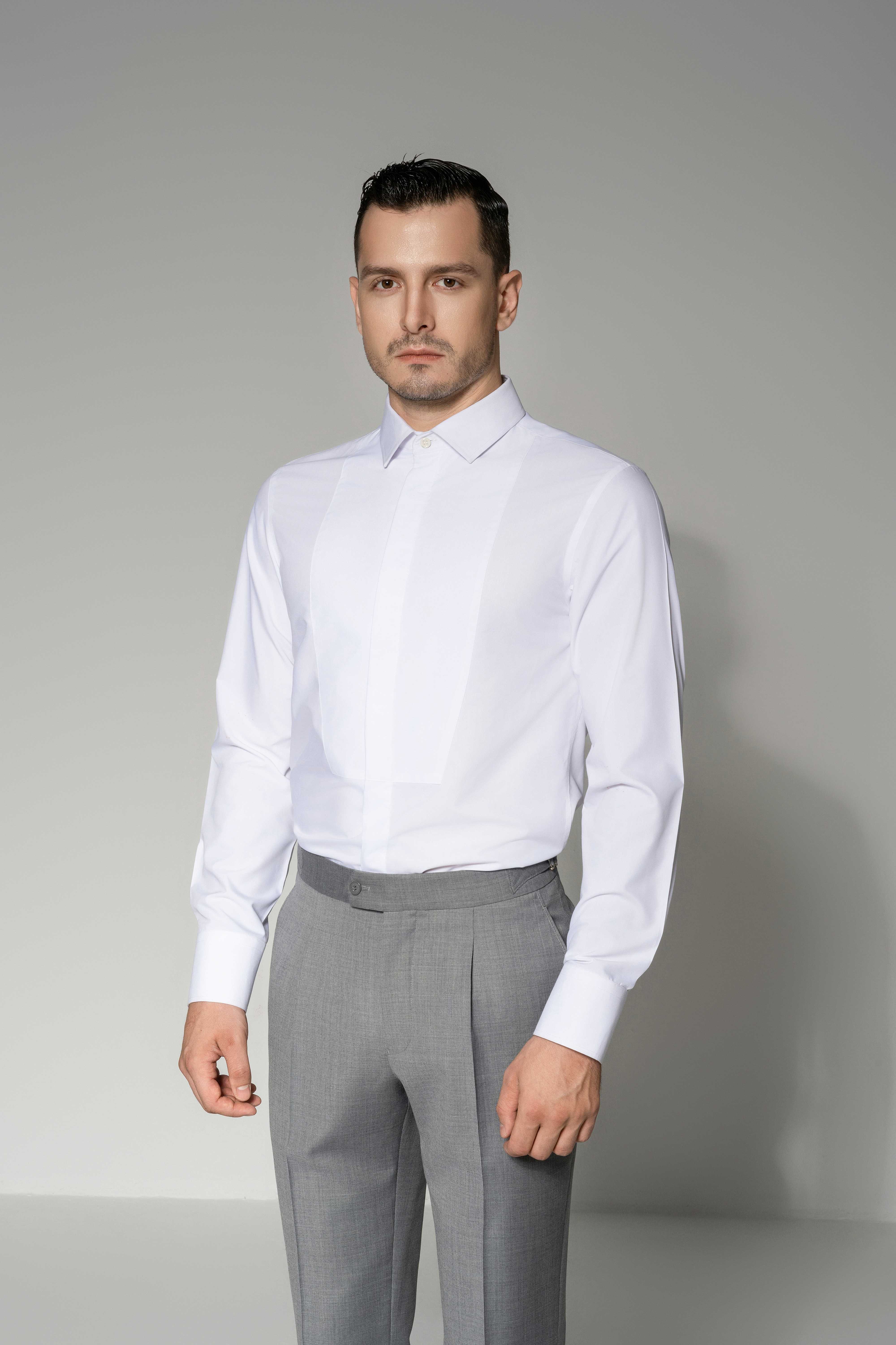 Suit Gray đậm kẻ trắng